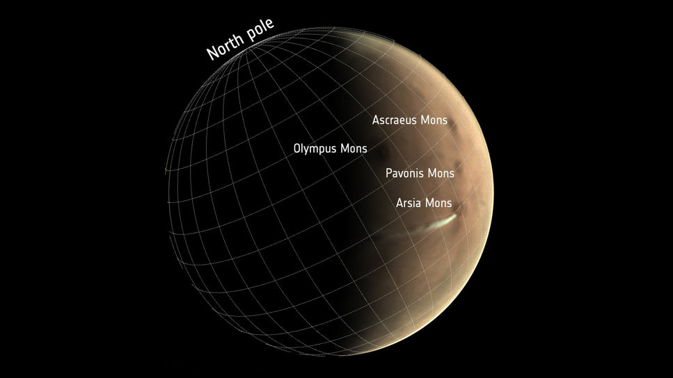 Mars med vulkaner