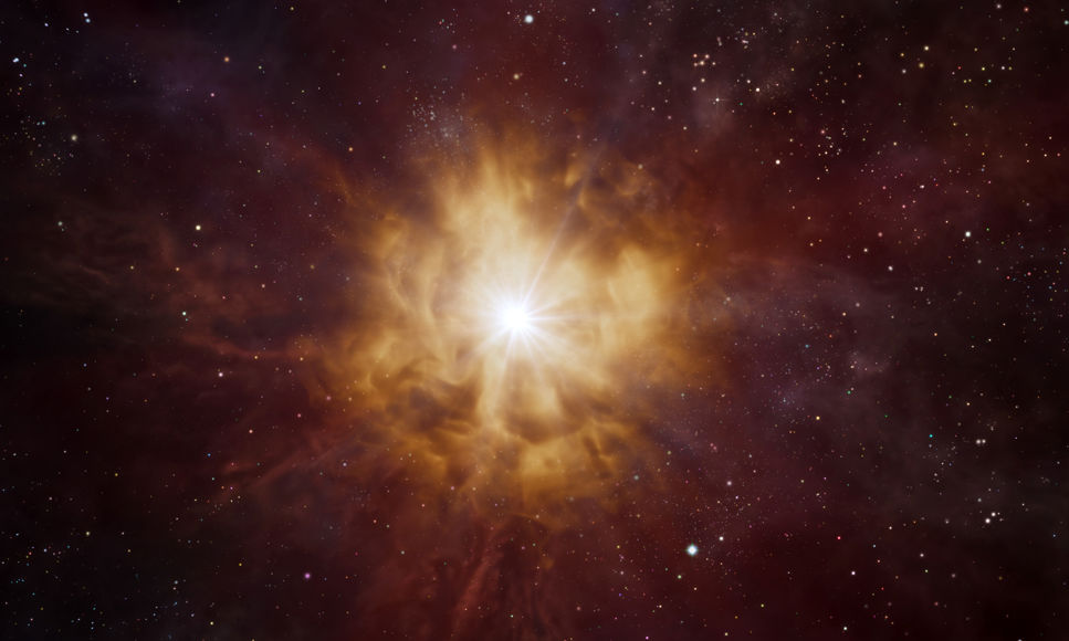 Illustration av en Wolf Rayet-stjärna